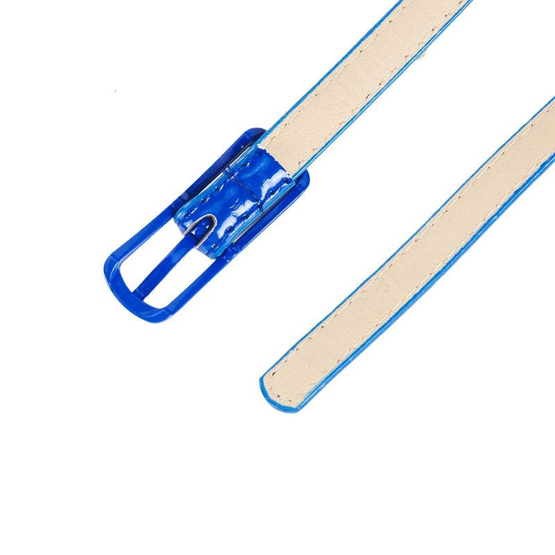 Selighting Women's Solid Color Faux Leather Skinny Belts for Dresses (One Size, Royal Blue) - Image 4